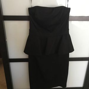 Strapless black dress